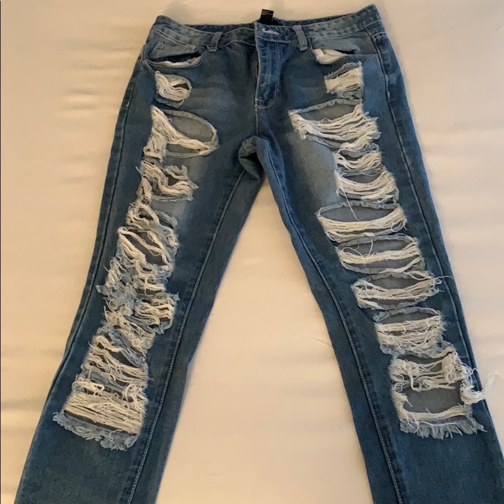 Destressed Jeans